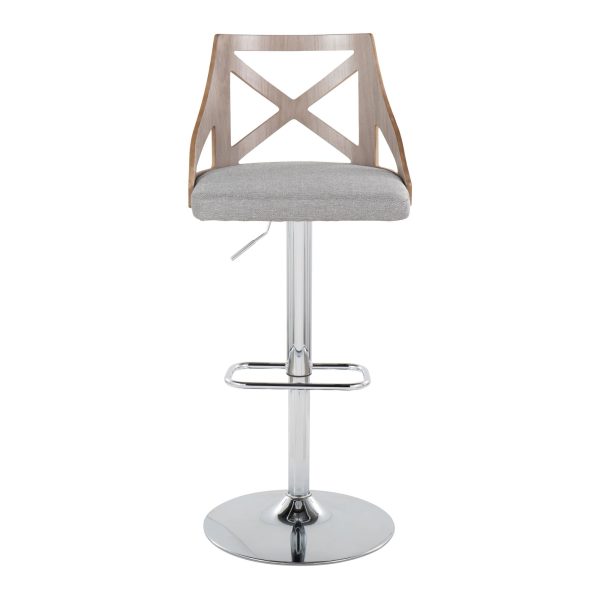 Charlotte Farmhouse Grey Adjustable Swivel Barstools Set of 2 7