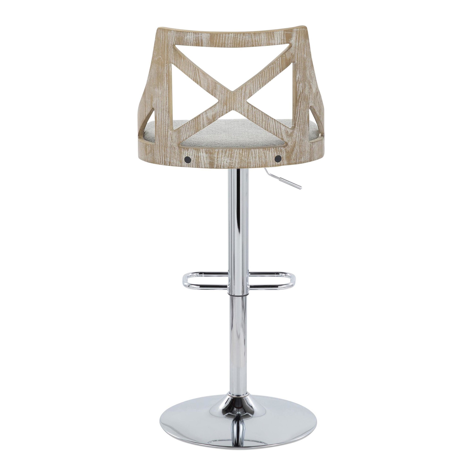 Charlotte Farmhouse Light Grey Adjustable Swivel Barstools (Set of 2) 7 Charlotte Farmhouse Light Grey Adjustable Swivel Barstools (Set of 2) - Image 7