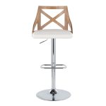 Charlotte Farmhouse White Faux Leather Adjustable Barstools (Set of 2) 18 Charlotte Farmhouse White Faux Leather Adjustable Barstools (Set of 2)