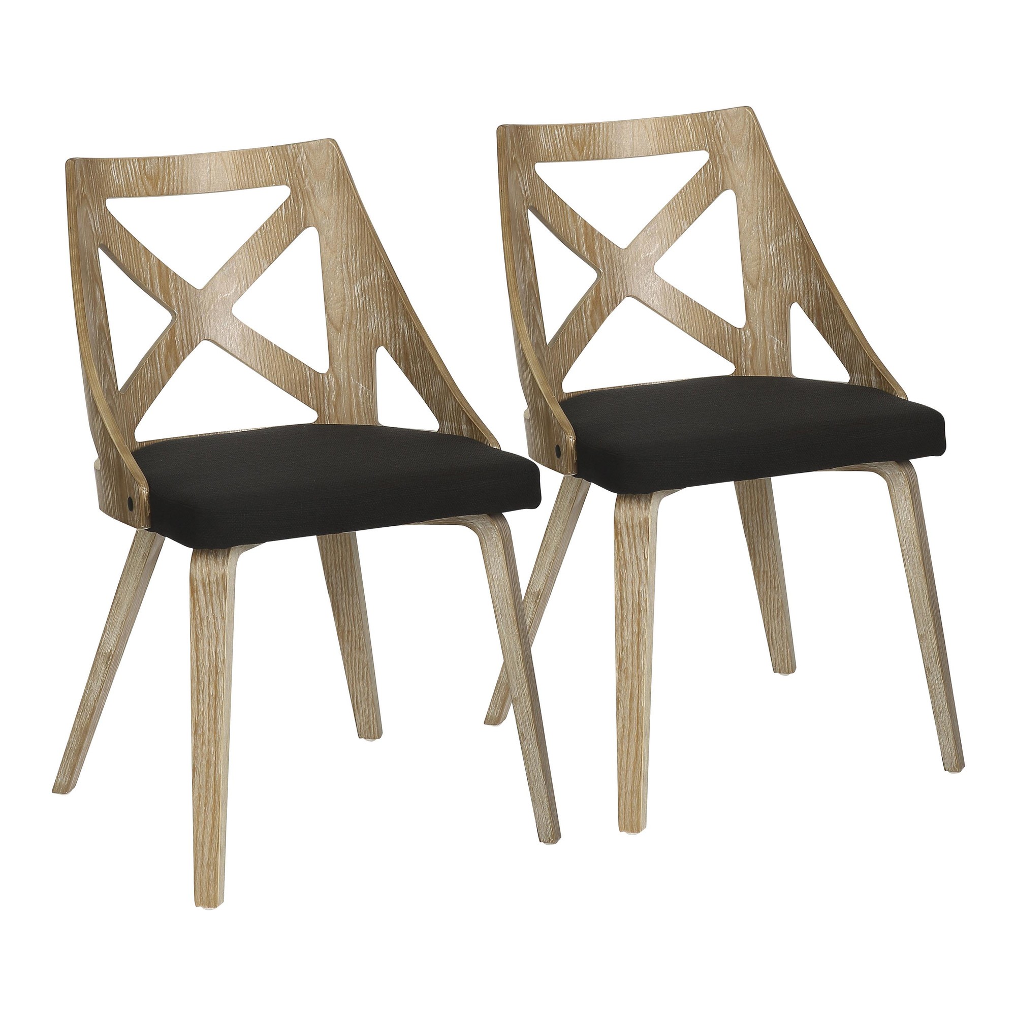 Charlotte Farmhouse White Washed Wood Dining Chairs, Charcoal (Set of 2) 5 Charlotte Farmhouse White Washed Wood Dining Chairs, Charcoal (Set of 2) - Image 5