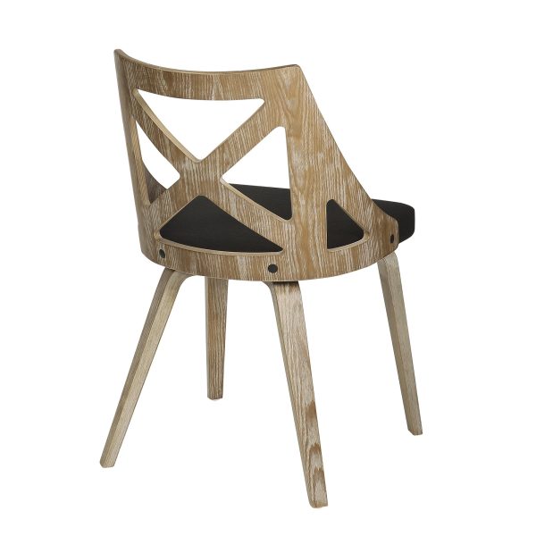 Charlotte Farmhouse White Washed Wood Dining Chairs Charcoal Set of 2 7