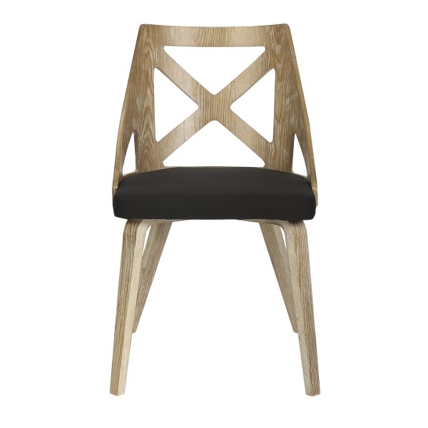 Charlotte Farmhouse White Washed Wood Dining Chairs Charcoal Set of 2 9