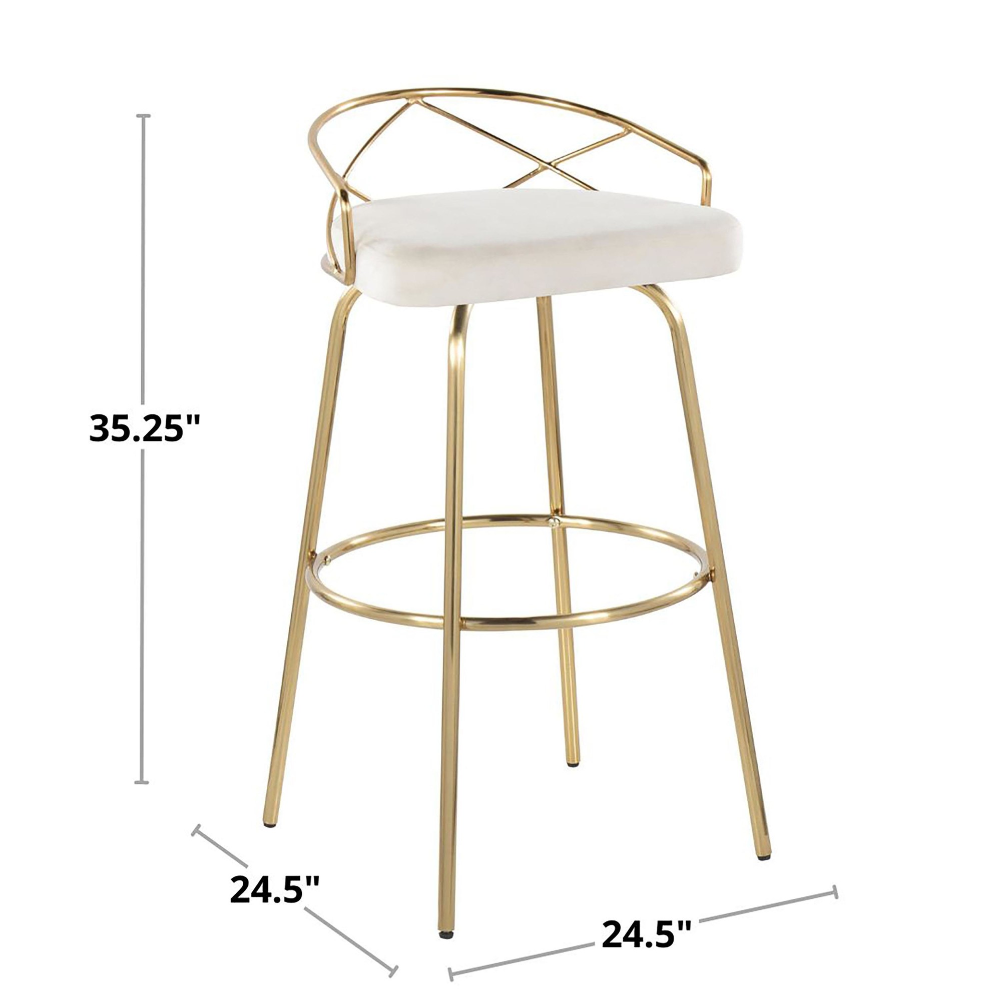 Charlotte Glam Gold and Black Swivel Barstools 30 (Set of 2) 11 Charlotte Glam Gold and Black Swivel Barstools 30 (Set of 2) - Image 11