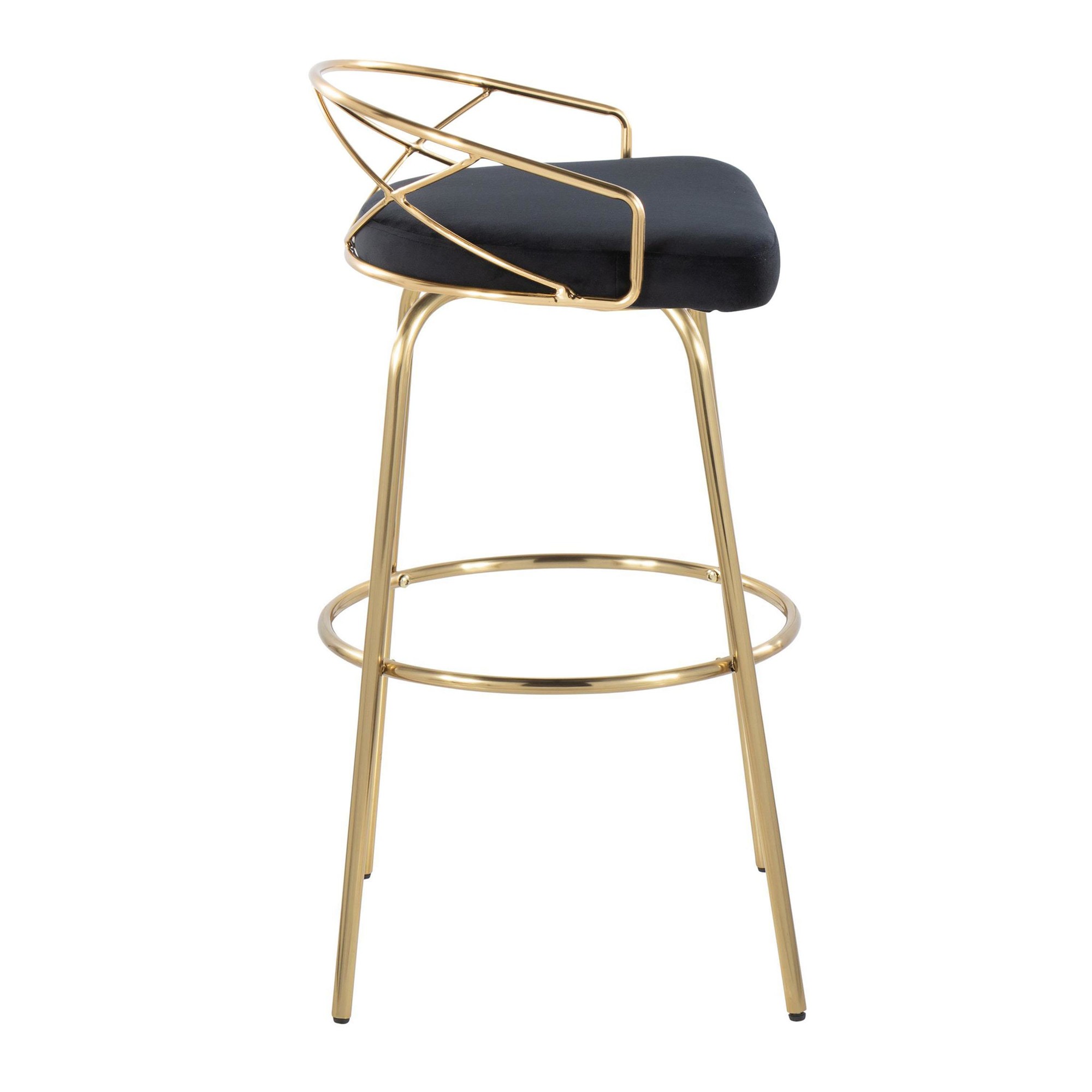 Charlotte Glam Gold and Black Swivel Barstools 30 (Set of 2) 7 Charlotte Glam Gold and Black Swivel Barstools 30 (Set of 2) - Image 7