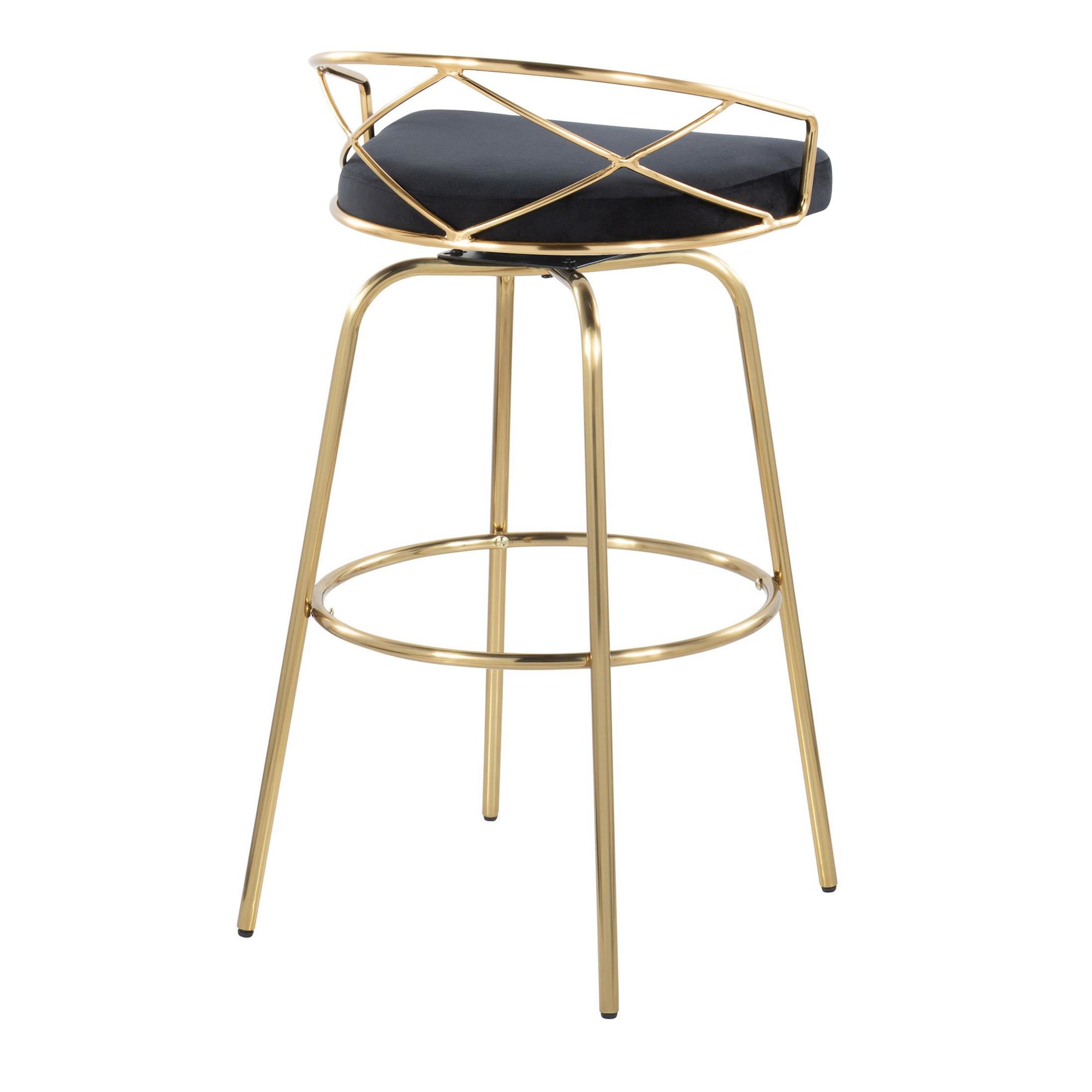 Charlotte Glam Gold and Black Swivel Barstools 30 (Set of 2) 8 Charlotte Glam Gold and Black Swivel Barstools 30 (Set of 2) - Image 8