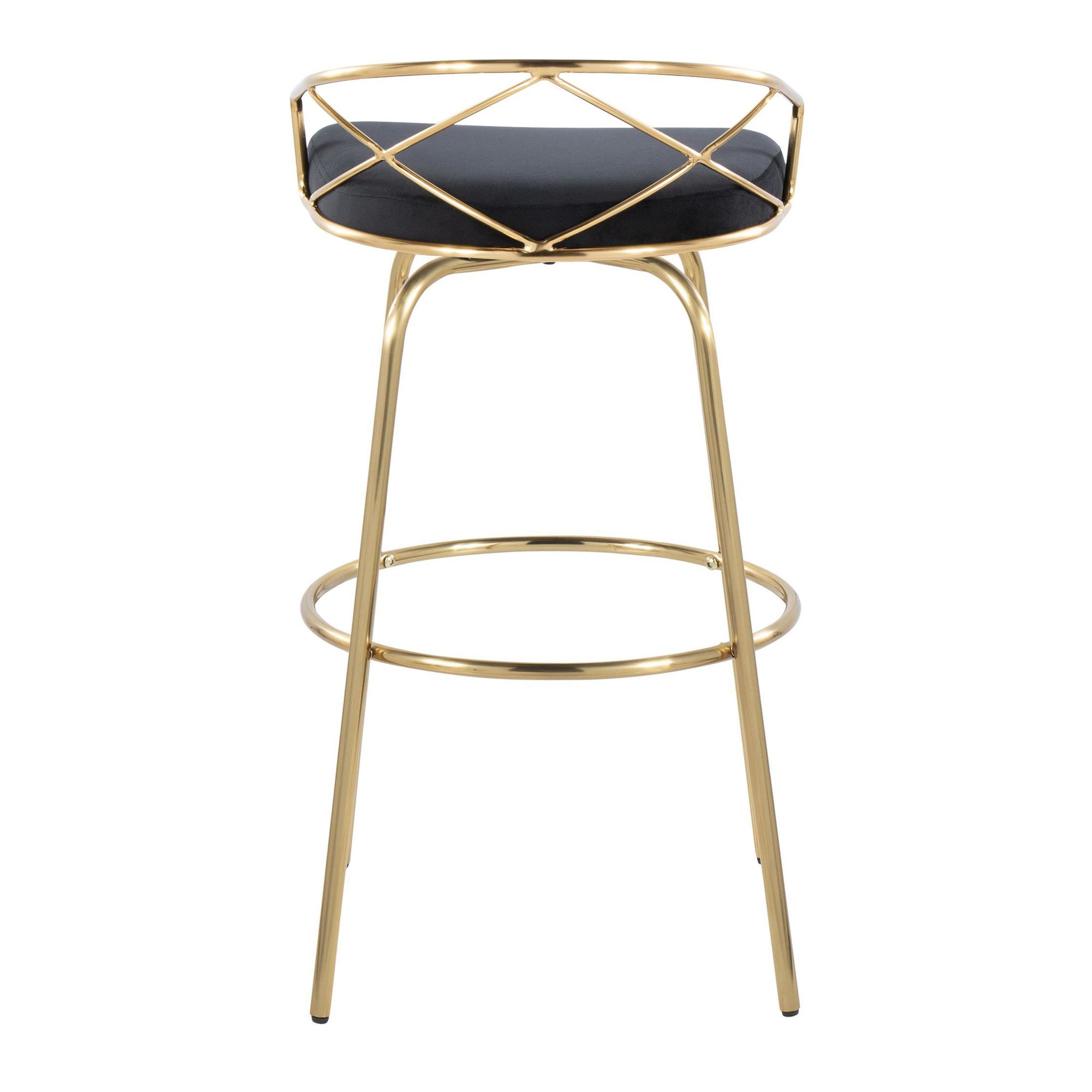 Charlotte Glam Gold and Black Swivel Barstools 30 (Set of 2) 9 Charlotte Glam Gold and Black Swivel Barstools 30 (Set of 2) - Image 9