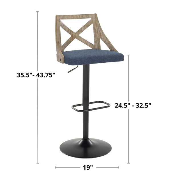 Charlotte Grey Farmhouse Adjustable Barstools Set of 2 8