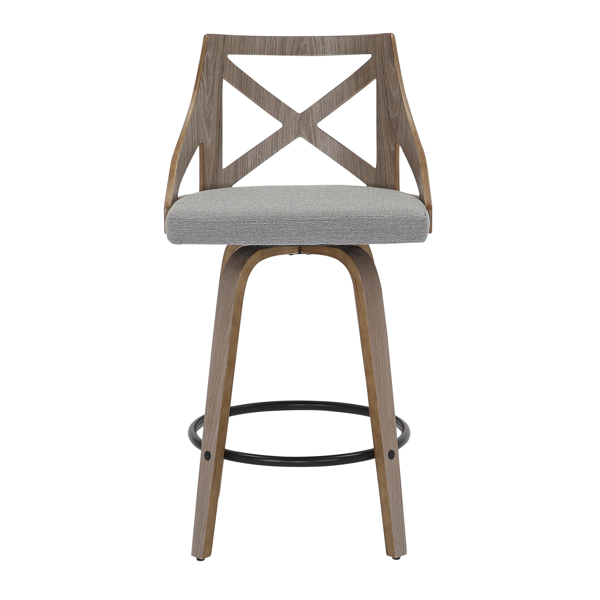 Charlotte Light Grey Farmhouse Swivel Counter Stool (Set of 2) 7 Charlotte Light Grey Farmhouse Swivel Counter Stool (Set of 2) - Image 7