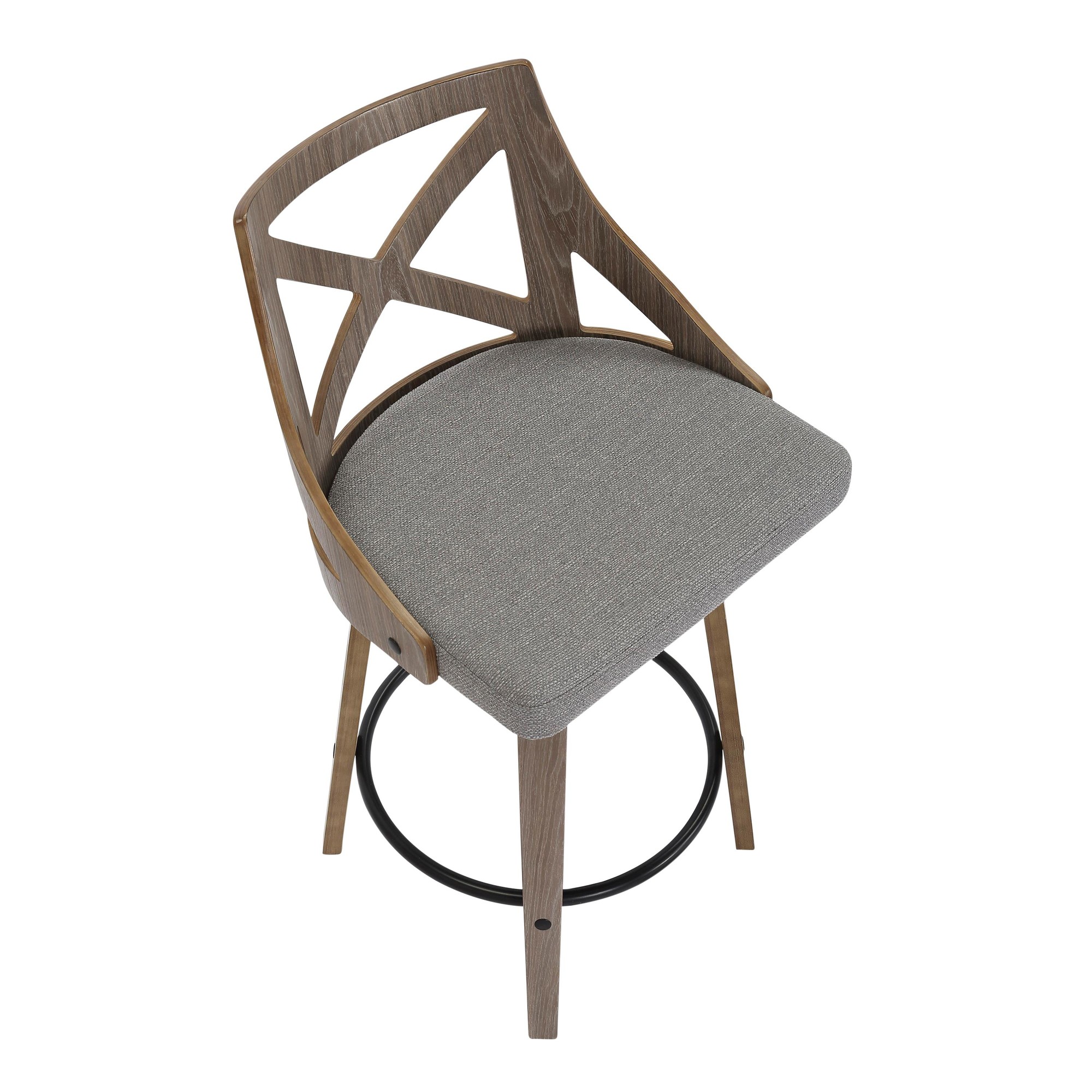 Charlotte Light Grey Farmhouse Swivel Counter Stool (Set of 2) 9 Charlotte Light Grey Farmhouse Swivel Counter Stool (Set of 2) - Image 9