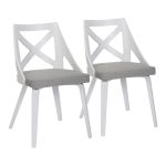 Charlotte White Wood Light Grey Farmhouse Chairs (Set of 2) 16 Charlotte White Wood Light Grey Farmhouse Chairs (Set of 2)