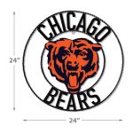 Chicago Bears 24 Inch Wrought Iron Wall Art Decor