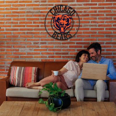 Chicago Bears 24 Inch Wrought Iron Wall Art Decor