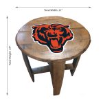 Chicago Bears Authentic Oak Whiskey Barrel Side Table