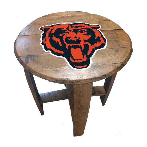 Chicago Bears Authentic Oak Whiskey Barrel Side Table 2
