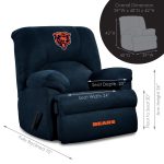 Chicago Bears Embroidered Microfiber Rocker Recliner Navy