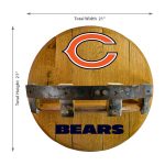 Chicago Bears Kentucky Oak Whiskey Barrel Bar Shelf 4 Chicago Bears Kentucky Oak Whiskey Barrel Bar Shelf