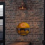 Chicago Bears Kentucky Oak Whiskey Barrel Bar Shelf 6 Chicago Bears Kentucky Oak Whiskey Barrel Bar Shelf