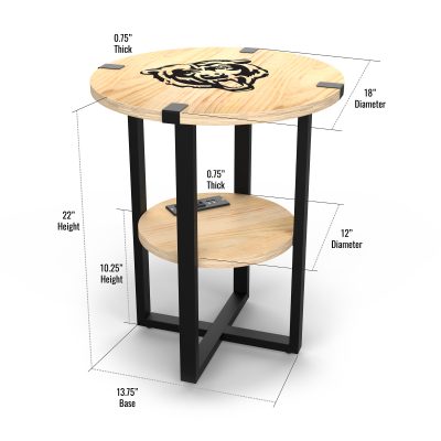 Chicago Bears Laser Etched Charging Station Side Table