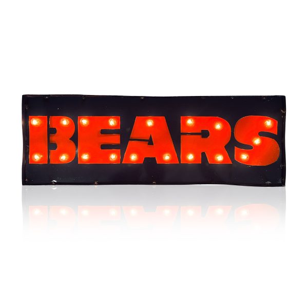 Chicago Bears Lighted Recycled Metal Street Sign NFL Licensed 1