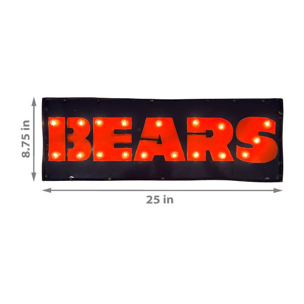 Chicago Bears Lighted Recycled Metal Street Sign NFL Licensed 3