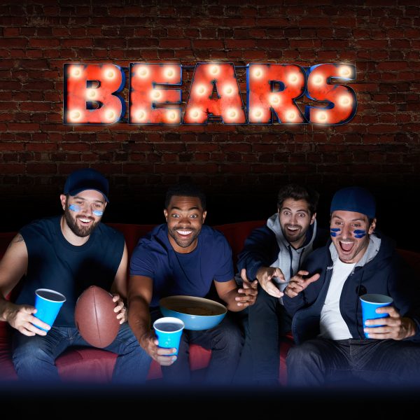 Chicago Bears Lighted Recycled Metal Wordmark Sign 9