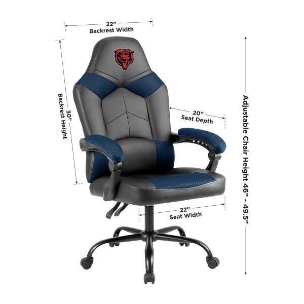 Chicago Bears Oversized Gaming Office Chair with Storage Pouch 4