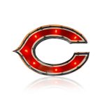 Chicago Bears Recycled Metal Lighted Logo Sign NFL Licensed