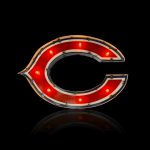 Chicago Bears Recycled Metal Lighted Logo Sign NFL Licensed
