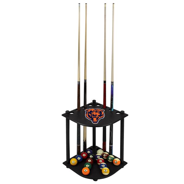 Chicago Bears Solid Wood Corner Cue Rack 1
