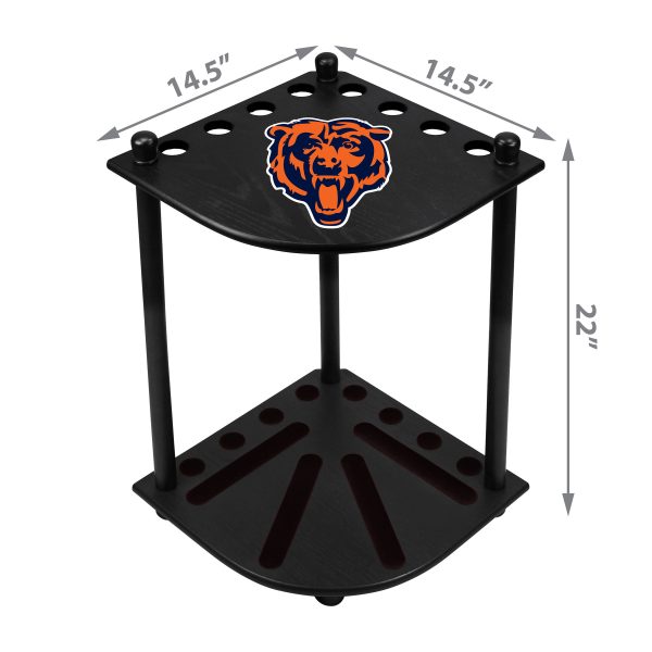 Chicago Bears Solid Wood Corner Cue Rack 2