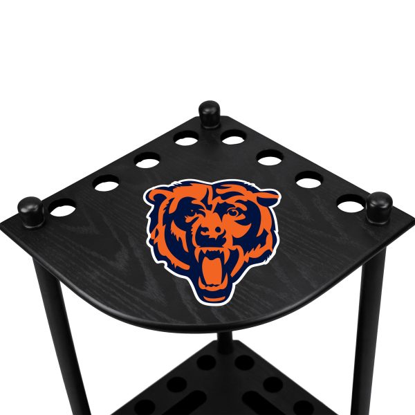 Chicago Bears Solid Wood Corner Cue Rack 3