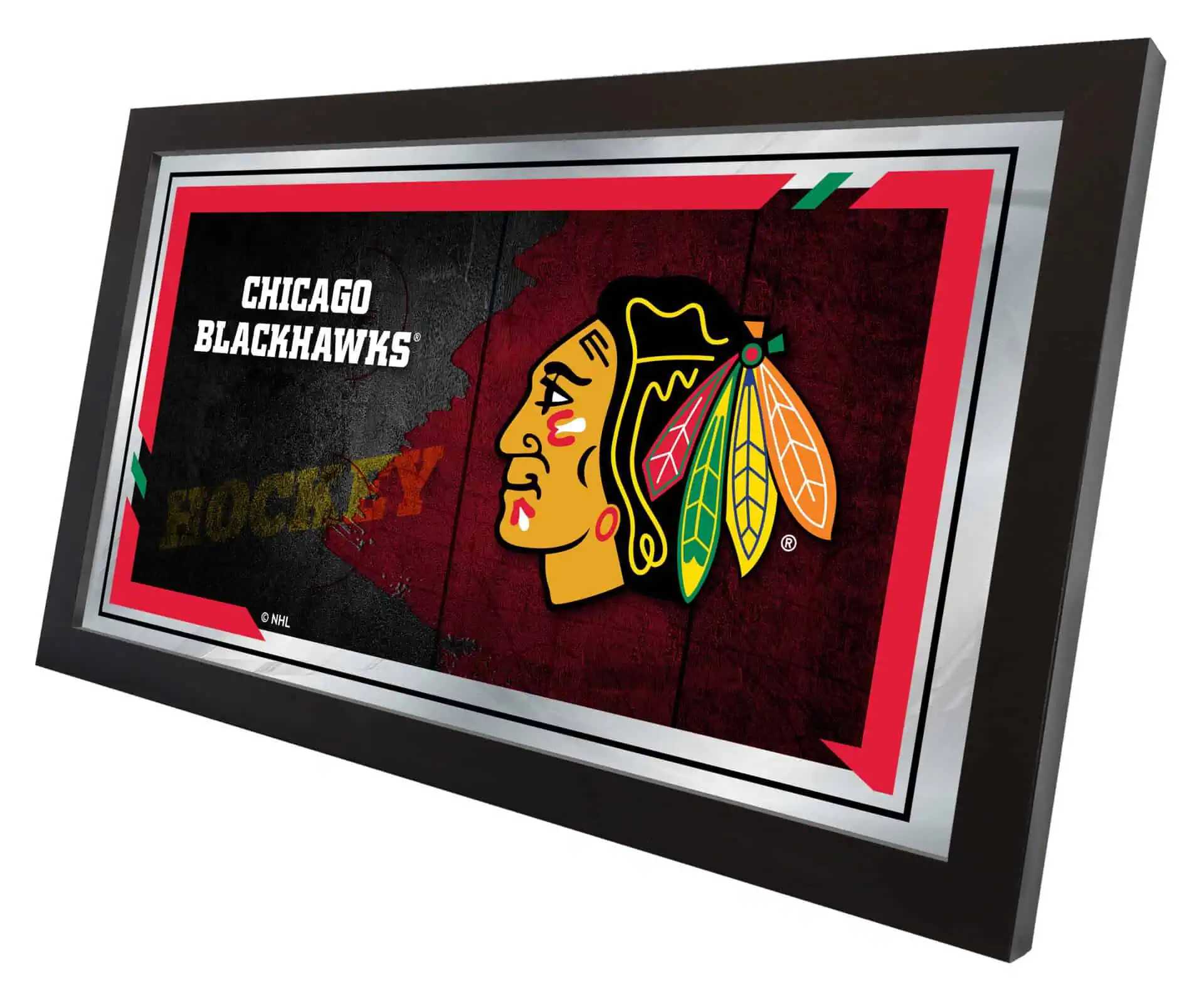 Chicago Blackhawks 15x26 Hockey Collector Mirror 2 Chicago Blackhawks 15x26 Hockey Collector Mirror - Image 2