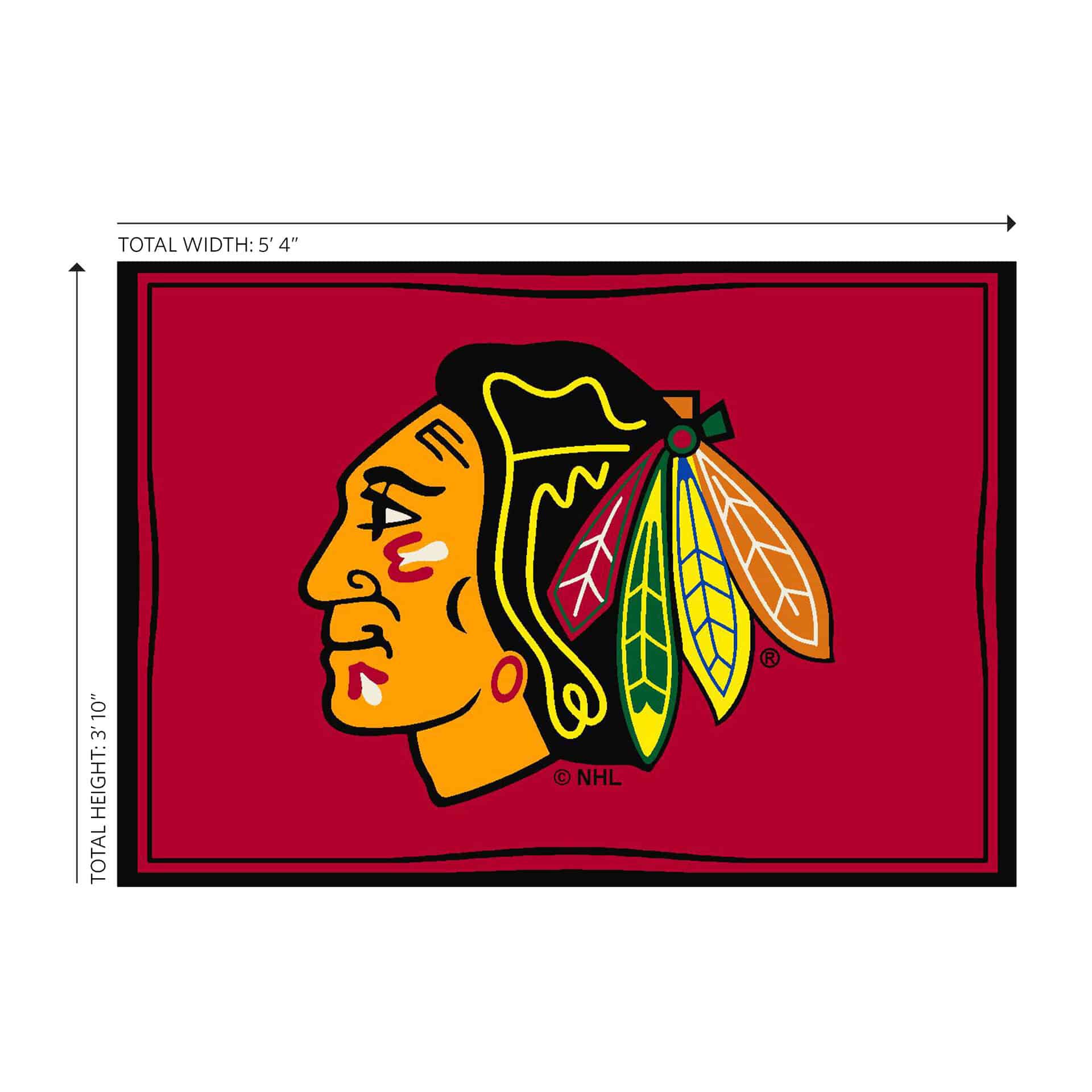 Chicago Blackhawks 4x6 Spirit Rug 2 Chicago Blackhawks 4x6 Spirit Rug - Image 2