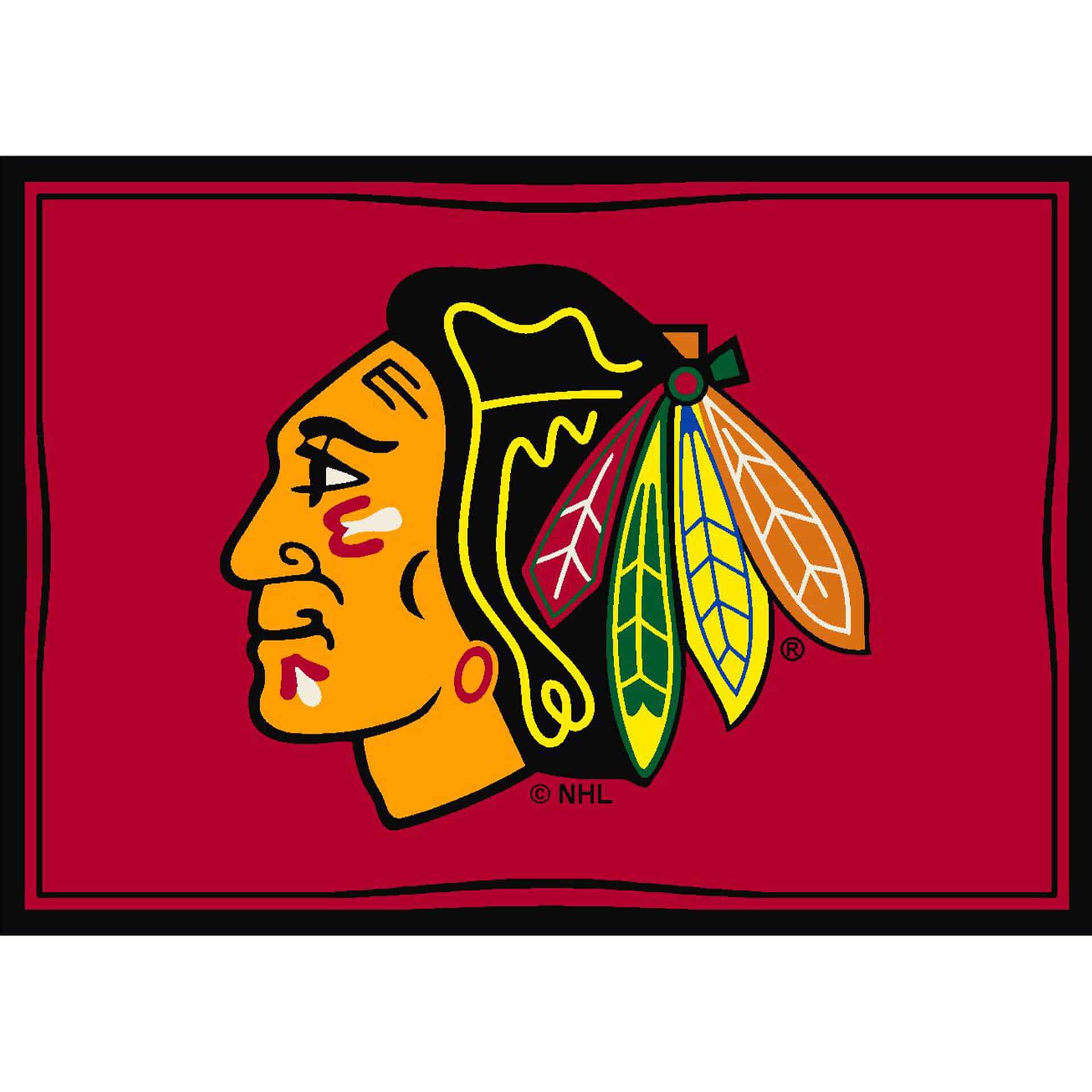 Chicago Blackhawks 6x8 Spirit Rug 2 Chicago Blackhawks 6x8 Spirit Rug - Image 2