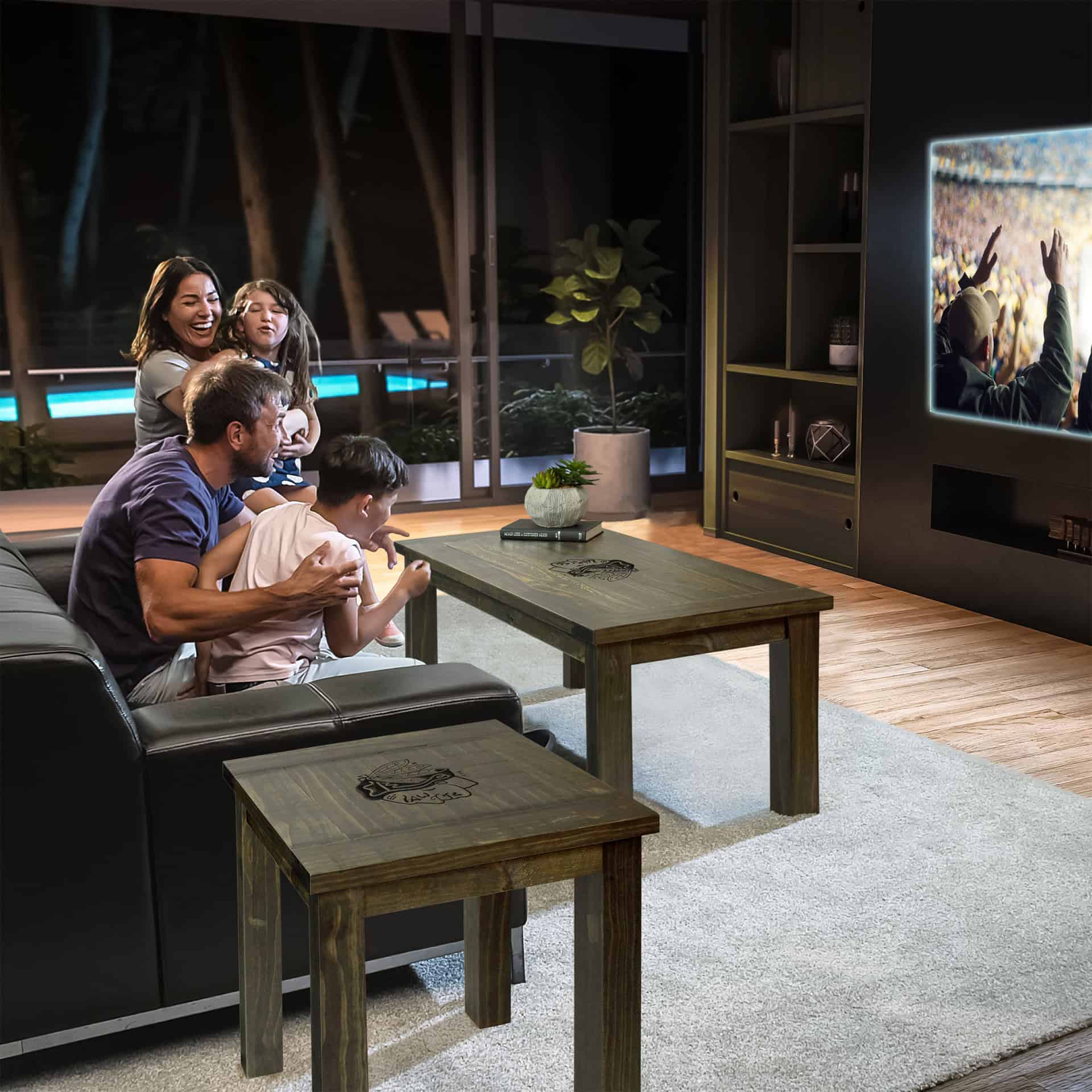 Chicago Blackhawks Reclaimed Side Table 2 Chicago Blackhawks Reclaimed Side Table - Image 2