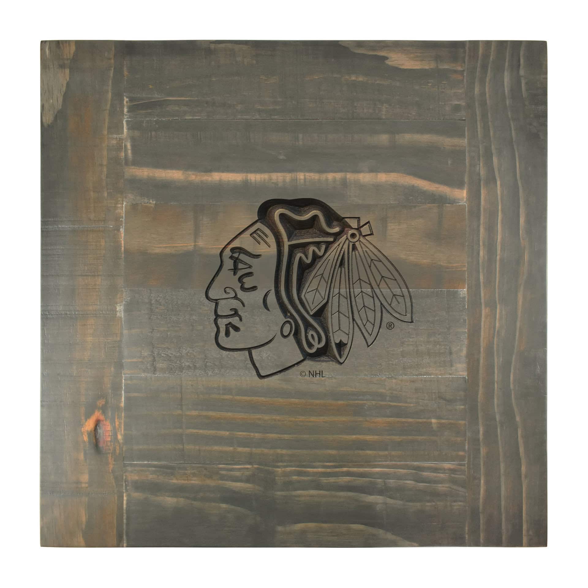 Chicago Blackhawks Reclaimed Side Table 4 Chicago Blackhawks Reclaimed Side Table - Image 4