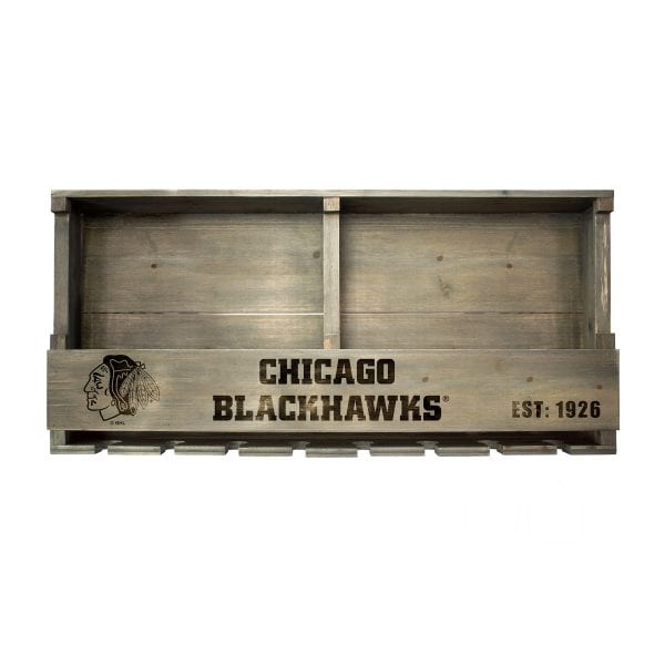 Chicago Blackhawks Reclaimed Wood Bar Shelf 1