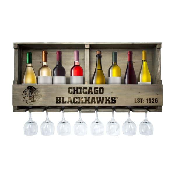 Chicago Blackhawks Reclaimed Wood Bar Shelf 2