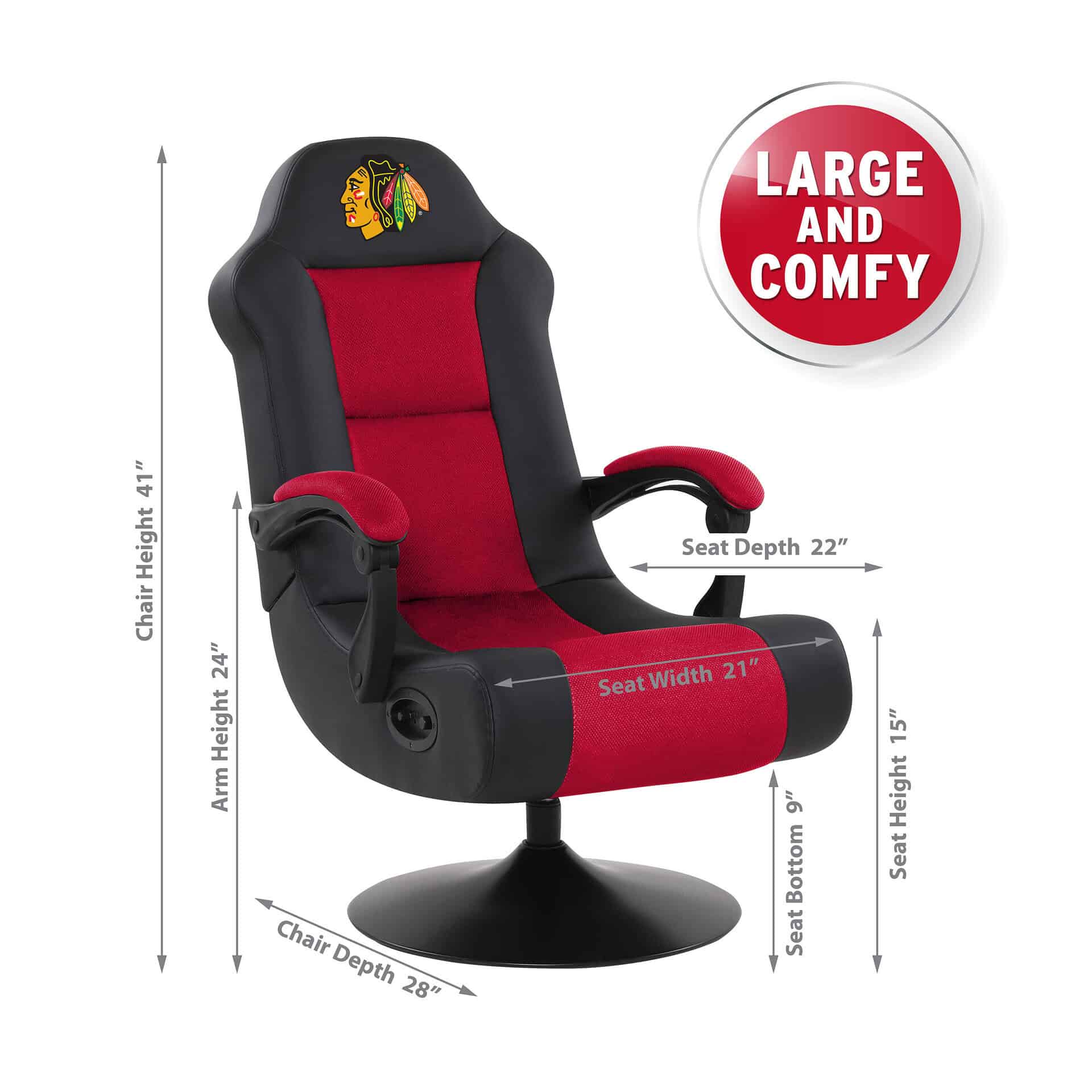 Chicago Blackhawks Ultra Game Chair 4 Chicago Blackhawks Ultra Game Chair - Image 4