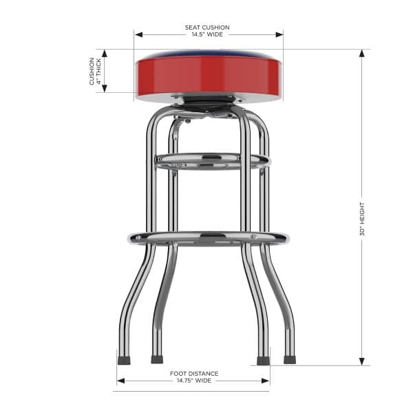Chicago Chrome Bar Stool American Made Team 6