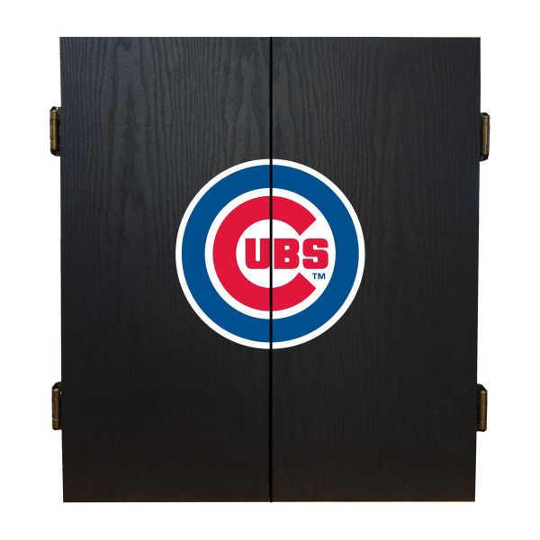 Chicago Cubs Dartboard Cabinet Set with Bristle Board 2