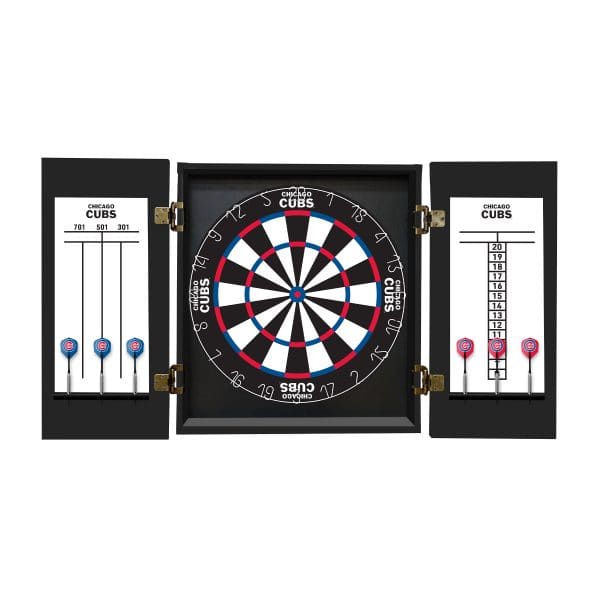 Chicago Cubs Dartboard Cabinet Set with Bristle Board 3