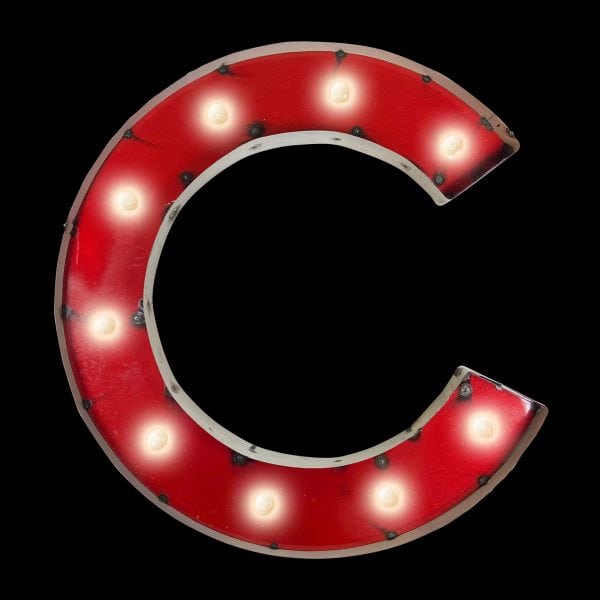 Chicago Cubs Lighted Recycled Metal MLB Sign 1
