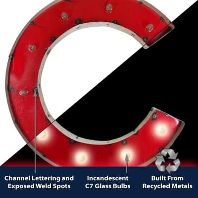 Chicago Cubs Lighted Recycled Metal MLB Sign