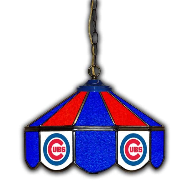 Chicago Cubs Stained Glass Tiffany Style Hanging Pub Light 14 Inch