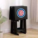 Chicago Cubs TV Tray Set with Stand 4 Chicago Cubs TV Tray Set with Stand