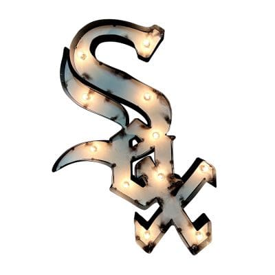 Chicago White Sox Lighted Recycled Metal MLB Sign