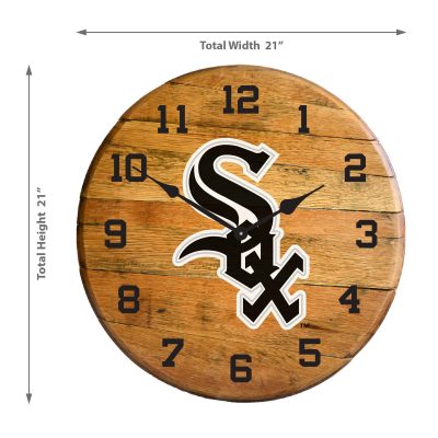 Chicago White Sox Oak Barrel Clock MLB Licensed