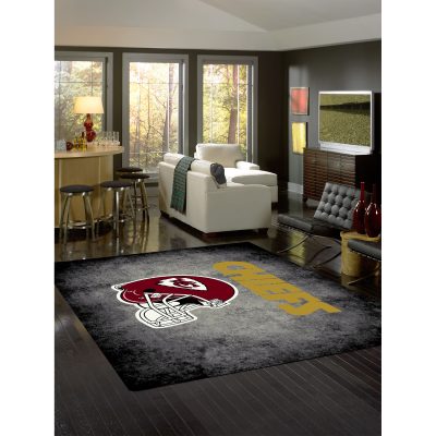 Chiefs 8x11 Distressed Area Rug Kansas Collection