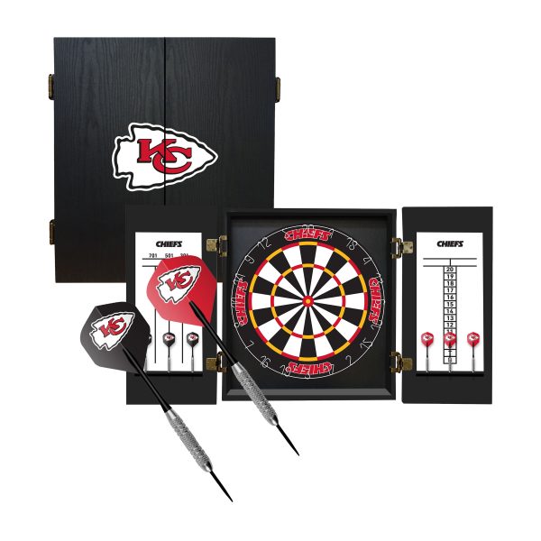 Chiefs Bristle Dartboard Cabinet Set 7